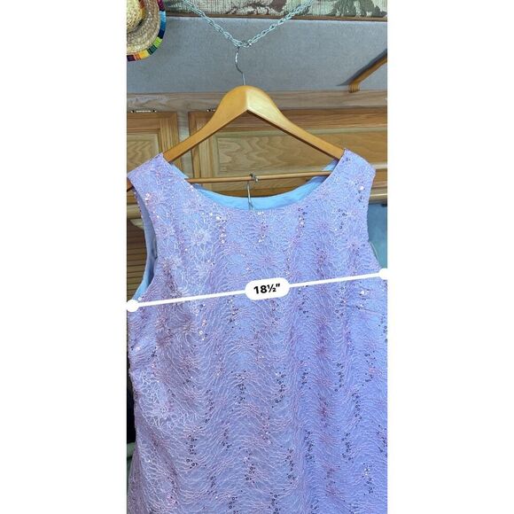 Adrianna Papell Purple Sequin Tank Top and Pants Set Size 10 - Picture 12 of 14